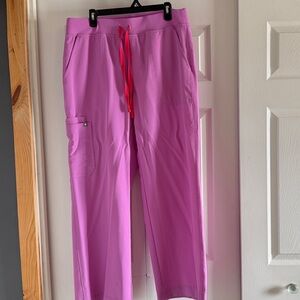 Figs Isabel wide leg scrub Pants with Red Drawstring